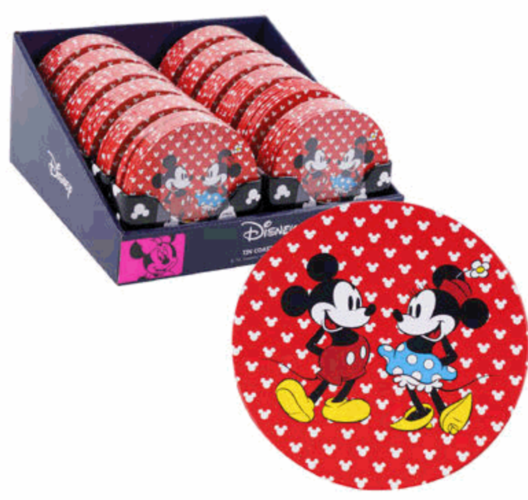 Coaster Set Red Heart Mickey & Minnie